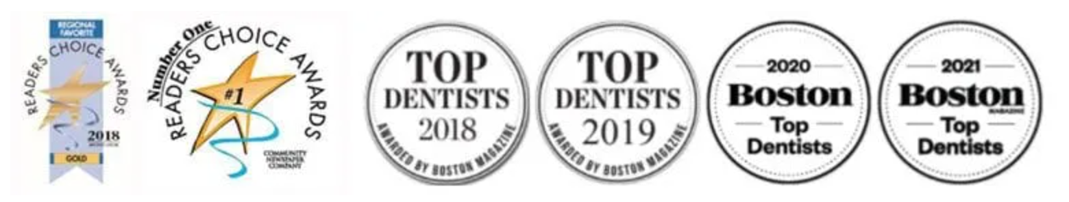 logos for Top Dentist Awards won by Pan Dental Care, Melrose, MA family dentists