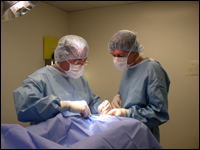 Baltimore Podiatrist performing foot surgery