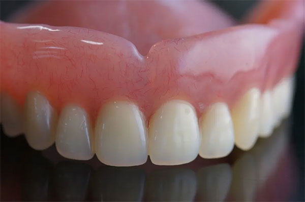 Close up of dentures on counter in Ypsilanti, MI