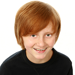 Pre-teen with braces