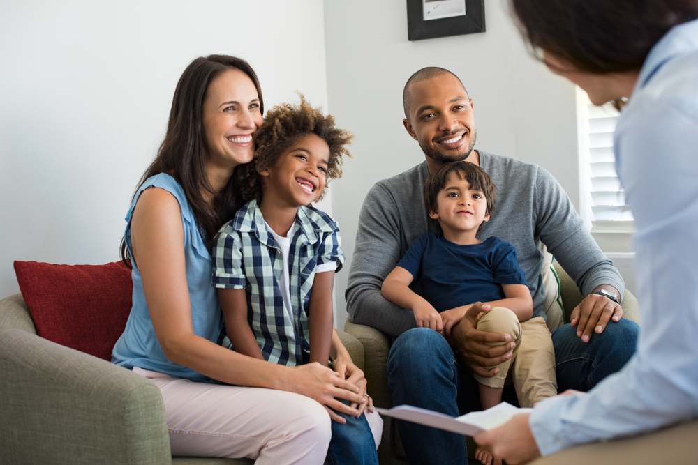 Family talking with provider